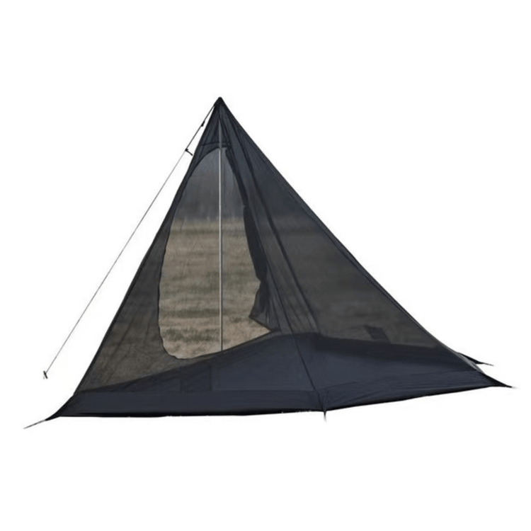 Black inner tent for tipi tent displayed on a white background.