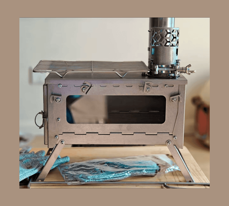 Wood-Burning Stove with grill and accessories