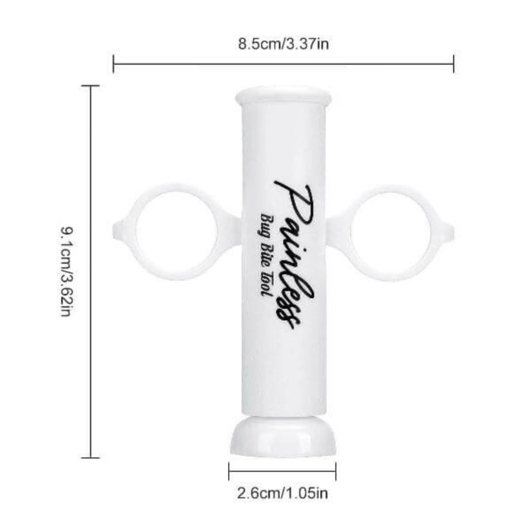 Painless mosquito bite extractor with dimensions for itch relief and bite treatment