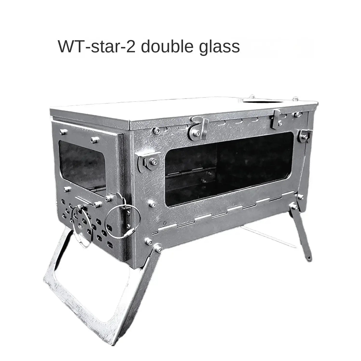 "WT-star-2 titanium wood stove with double glass."