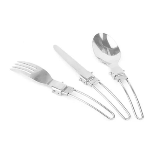 Portable Foldable Stainless Steel Camping Cutlery Set Spoon Fork Knife