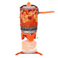 Fire Maple jet boil camp stove system with vibrant orange design, compact and efficient for outdoor cooking.