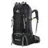 Black 60L hiking backpack for women, designed for travel and backpacking with water-resistant nylon, by Jimboree2020.