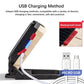 USB charging method for portable rechargeable LED COB work light with waterproof cover and micro USB cable for versatile outdoor use.