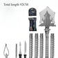 92CM multifunctional camping shovel set, includes folding shovel, tools, and carrying pouch for outdoor survival.