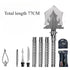 Multifunctional camping shovel set with various attachments, total length 77CM, made from durable high-strength steel.