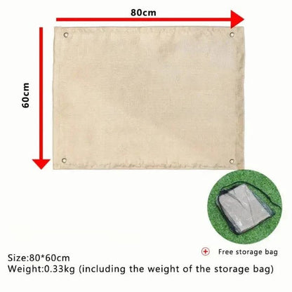 Camping fire retardant blanket, 80x60cm, lightweight 0.33kg with free storage bag, ideal for outdoor insulation and safety.