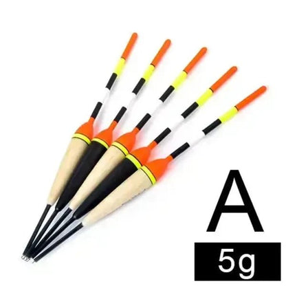 Set of FTK 5g night fishing floats with glow stick tubes for high visibility. Ideal for float rod, bobber fishing, and night fishing.