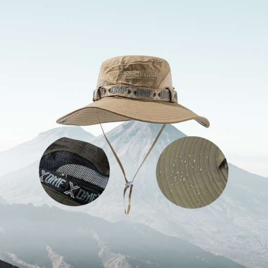 bucket hat with wide brim