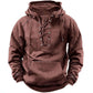 Tactical hoodie for men with lace-up front design, featuring adjustable drawstring rims and a front pocket for casual or active use.