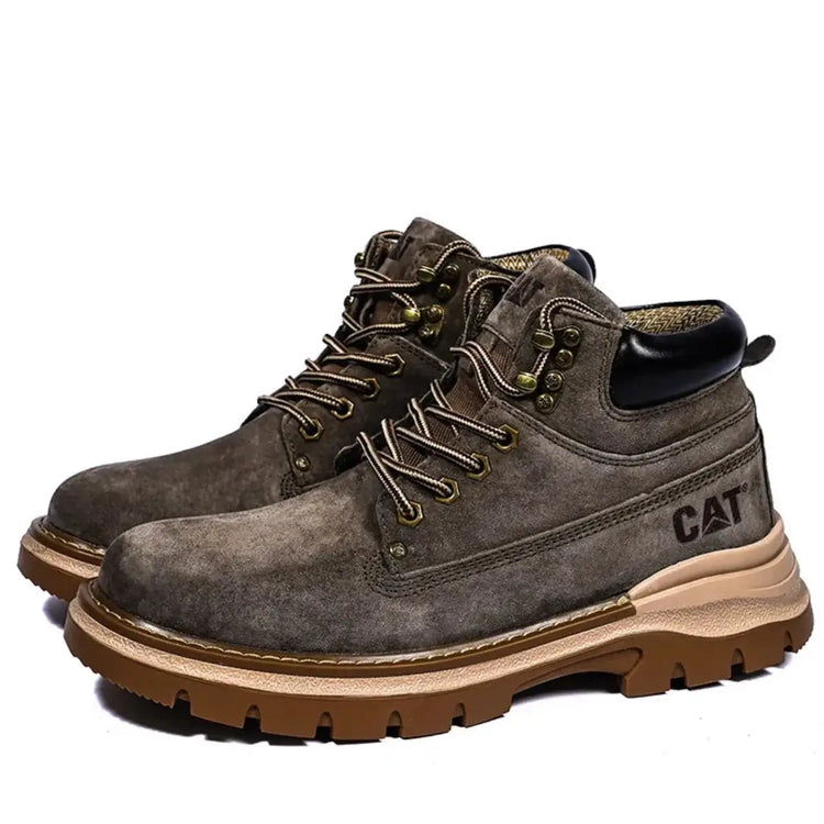 Explore with comfort and style! Gray suede Caterpillar Martin lightweight waterproof hiking boots with &