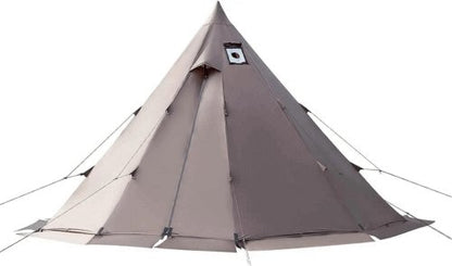 Gray tipi tent with white background.