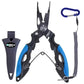 Multifunctional fishing pliers with ergonomic handle, cutting pliers, and split ring tip, perfect fish hook remover and saltwater pliers.