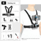 Vamson phone holder chest strap with packing list, including chest strap, hook buckle, screws, phone clip, strap, adapters, and wrench