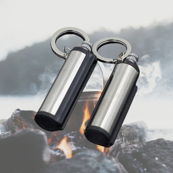 Portable Immortal Match Stick Lighter - Windproof camping flint and steel striker keychain for campfire, hiking, and outdoor activities.