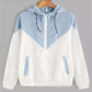 Light blue and white hooded women&