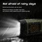 Hand crank solar powered rechargeable LED flashlight in olive green perfect for outdoor use, featuring a built-in solar panel.