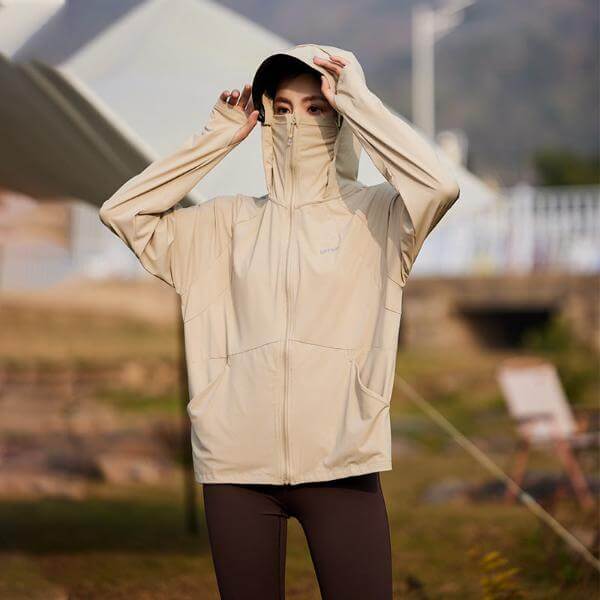 Unisex sun protective hooded jacket with UPF 50+ fabric; stay protected outdoors with this lightweight and cool hoodie from jimboree2020.