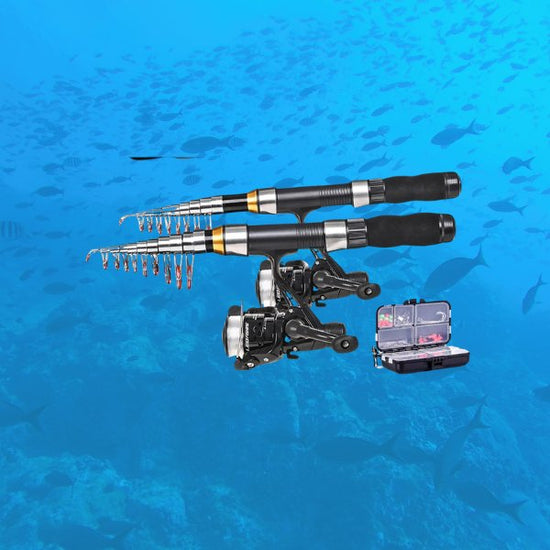 Telescopic Carbon Fiber Rod Pole Spinning Reel Full Kit with Tackle for Fishing Enthusiasts