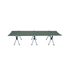 Lightweight aluminum green folding cot for adults, designed for stability and quick setup, suitable for indoor or outdoor use.