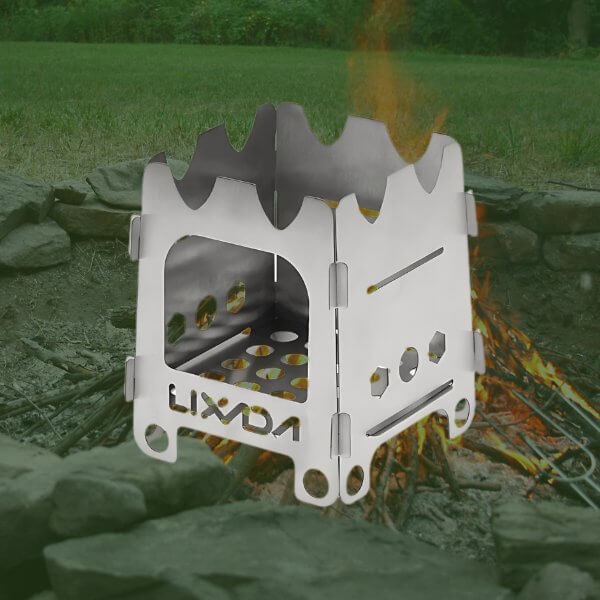 Titanium Stove Portable Ultralight Folding Wood Stove for Backpacking and Camping - Hot Tent, Camping Wood Burner, Cooking with Natural Fuel