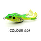 Green topwater frog fishing lure with double propeller legs design and high-quality silicone skin, color variant 10