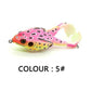 Topwater frog lure with double propeller legs in vibrant color 5