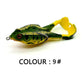 Green topwater frog lure with double propeller legs design, upgraded silicone skin, perfect for bass fishing, colour 9