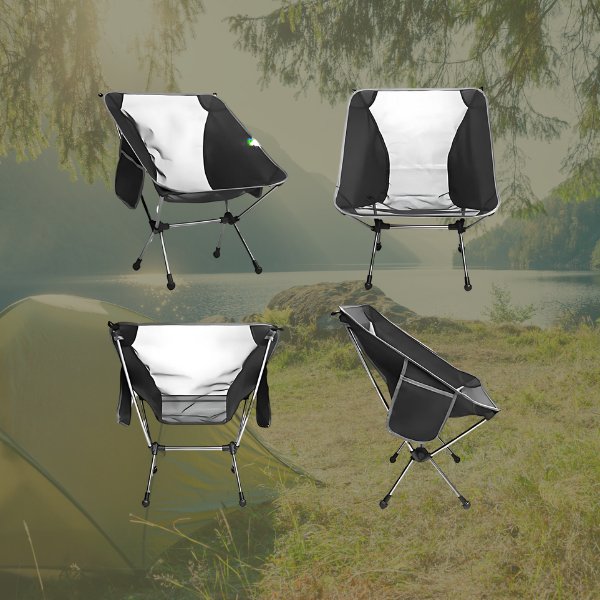 Ultralight Portable Folding Aluminum Chair by Pacoone Set Up near Campsite