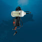 12V LED underwater fishing light attracting fish with high-quality ABS material, corrosion-resistant and durable in blue water.