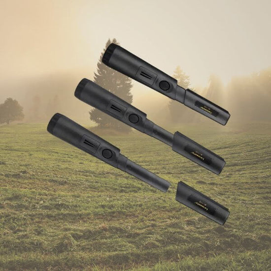 Pinpointer metal detector with LED display, high sensitivity, waterproof, portable size, 360-degree detection, vibration alert, and mini light