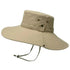 Khaki wide brim waterproof safari hat with chin strap for men and women