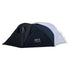 Backpacking tent with stove jack in black, shown against a white background. Features a spacious interior and weather-resistant design, ideal for cold-weather camping.