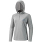 Women’s UPF 50+ Performance Hoodie - Lightweight long sleeve hooded mock turtleneck for comfort and sun protection in outdoor activities.